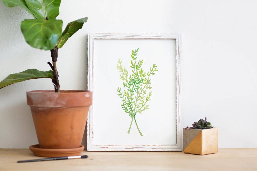 Lilac Paperie - Wholesale Art Print - 11” x 14” Thyme Herb Watercolor Print1