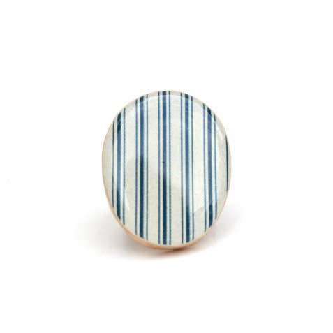 Anello Statement a righe blu per la vendita all'ingrosso da parte di Starlight Woods
