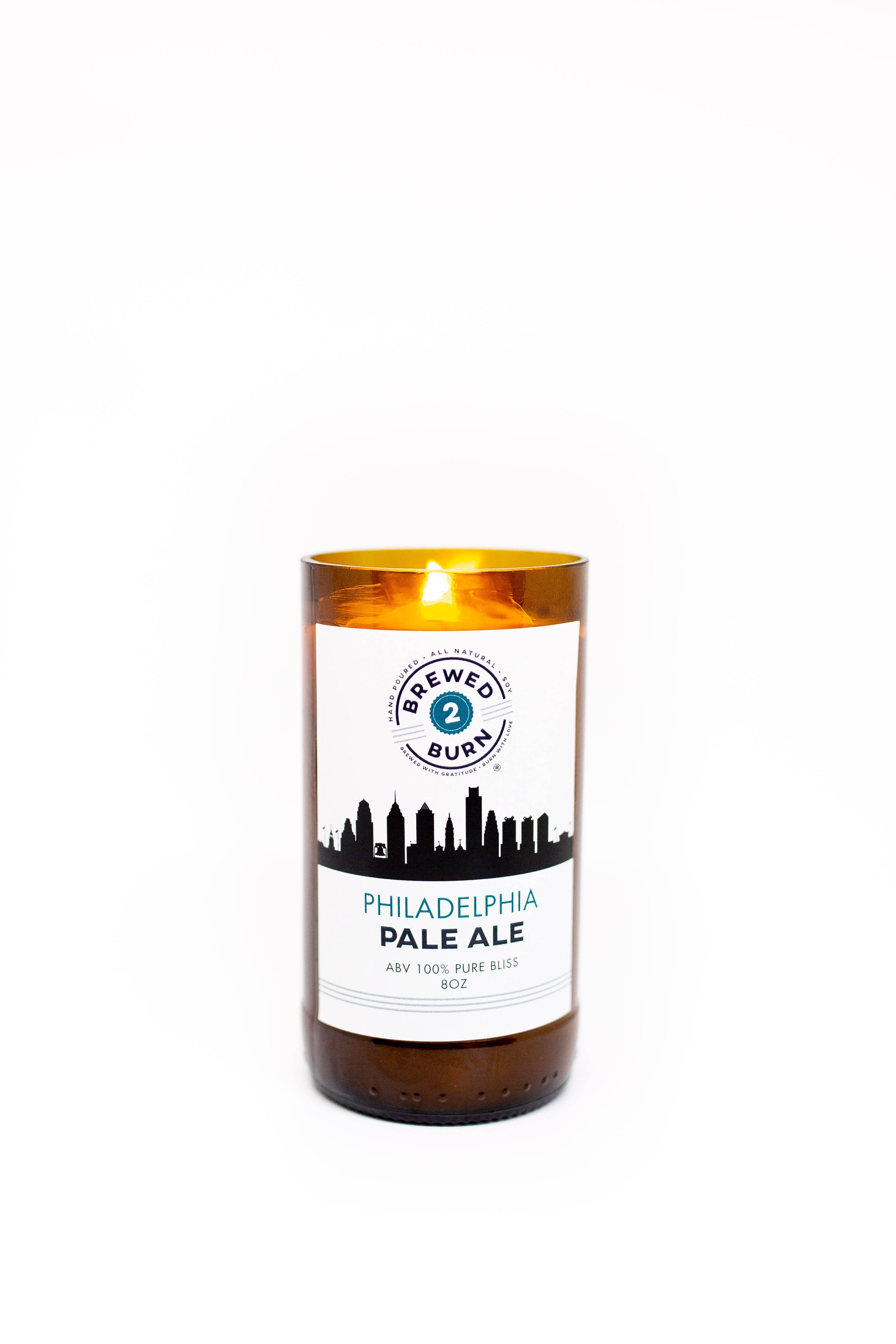 Brewed 2 Burn Craft Beer Candles & Bubbly 2 Burn Champagne Candles - Wholesale Jar/Filled Candle - CITY CANDLE: PHILADELPHIA PALE ALE0