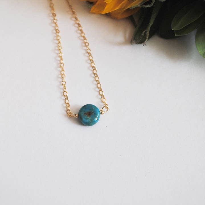 Turquoise hanger gelaagdheid ketting Boho minimalistische ketting voor wholesale door Seaflowerjewelry