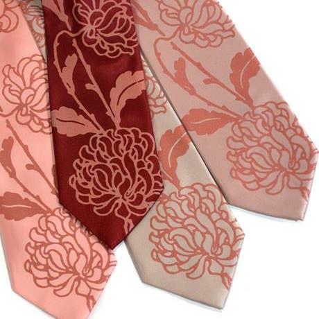 Cravate Chrysanthème pour la vente par Cyberoptix Tie Lab