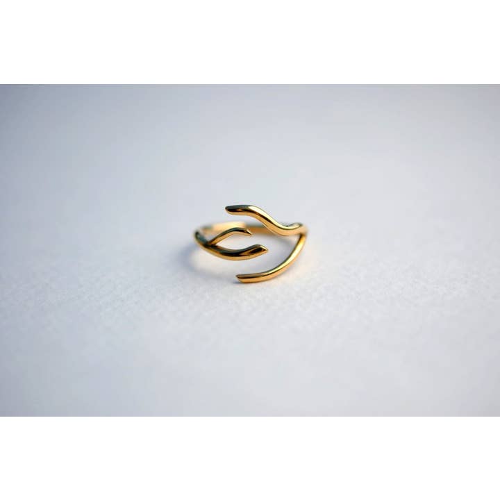 Gren gult guld tjockare rötter Ring för wholesale av LettersToSarah Metalsmithing