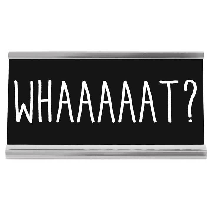 Cartello da scrivania nero da 10 cm - Cosa? per la vendita all'ingrosso da parte di Wellspring