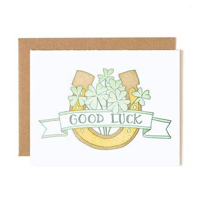 Good Luck Letterpress Greeting Card for wholesale by 1canoe2 | One Canoe Two Paper Co.