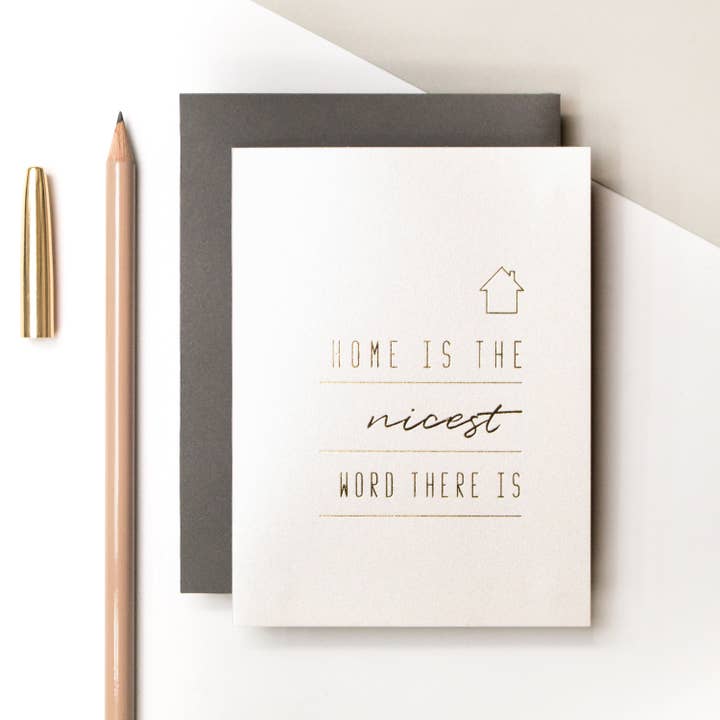 Home Is The Nicest Word Mini Foiled Greeting Card for wholesale by Coulson Macleod (U.S. Duties Paid)