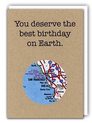 Birthday Mini Map Card for wholesale by Granny Panty Designs