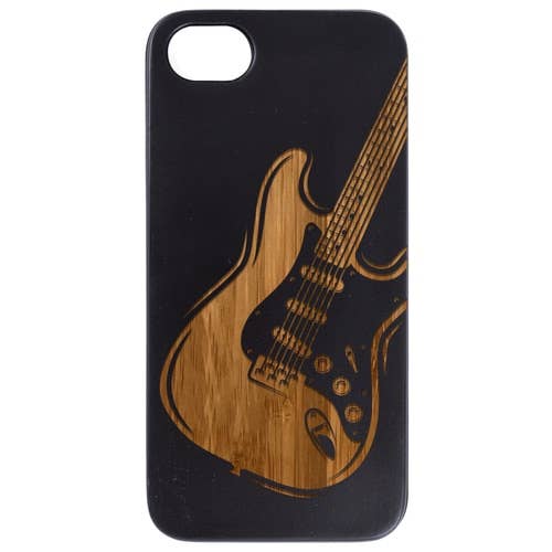 Bois de bambou enduit noir - Guitare 2 Gravé pour la vente par OTTO CASE