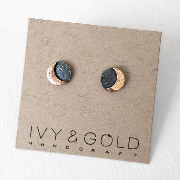 Solar Eclipse Stud Earrings for wholesale by Ivy & Gold Handcraft