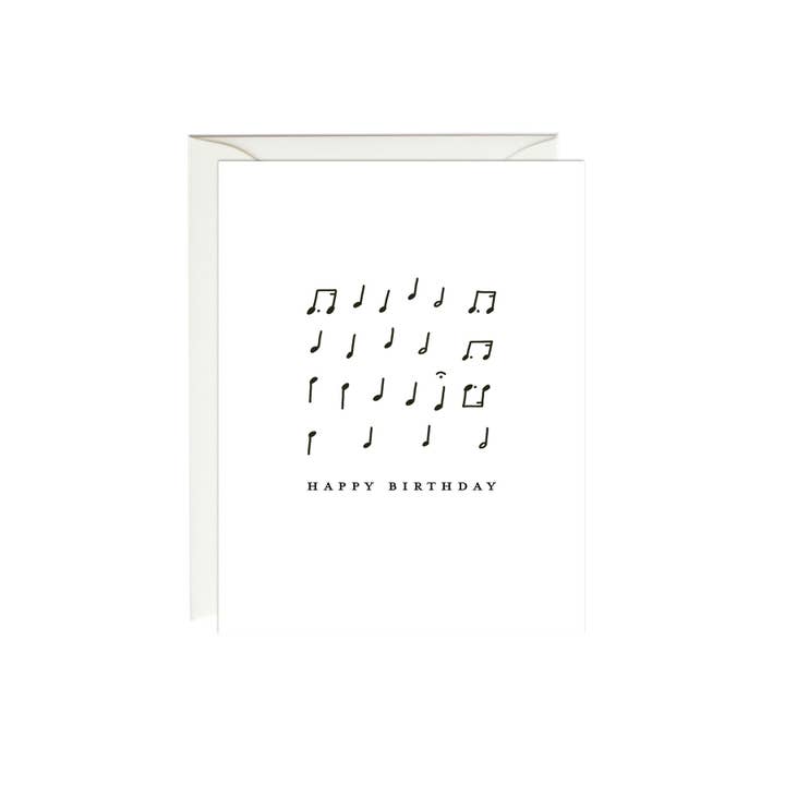 Happy Birthday Music Card for wholesale by Paula & Waffle