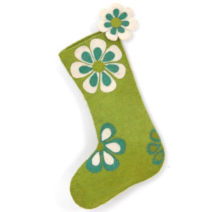 Flower Power Handmade Christmas Stocking, Teen Xmas for wholesale by Arcadia Home