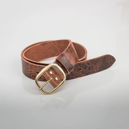 Box of Belts - Wholesale Belt - Women's - 1.5" Width Marble Tan - Brass Hardware