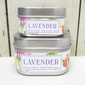 Green Daffodil Bath & Body - Wholesale Travel Candles - Lavender Soy Candle in Small Tin - Herbal
