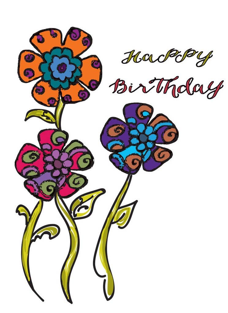 Dreams After All - Wholesale Birthday Card - Psychedelic Flowers Birthday Card0