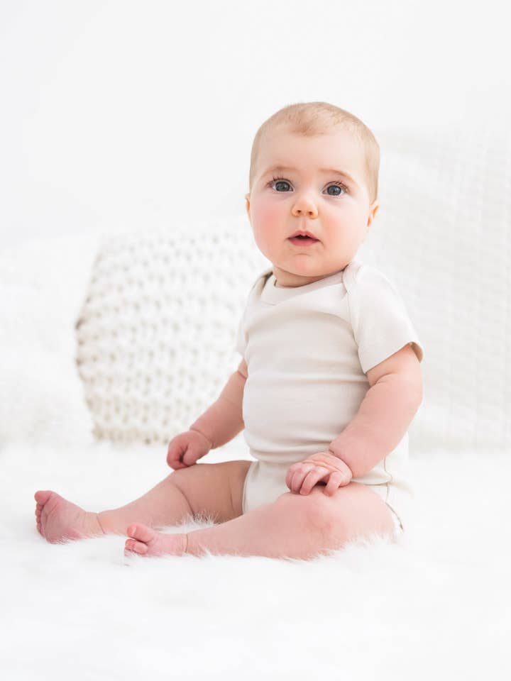 Colored Organics - Wholesale Bodysuit (Non-Footed) - Baby - Organic Baby Short Sleeve Classic Bodysuit - Natural