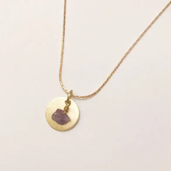 Sophia Louiz - Wholesale Pendant/Charm Necklace - Full Moon Necklace - Amethyst1