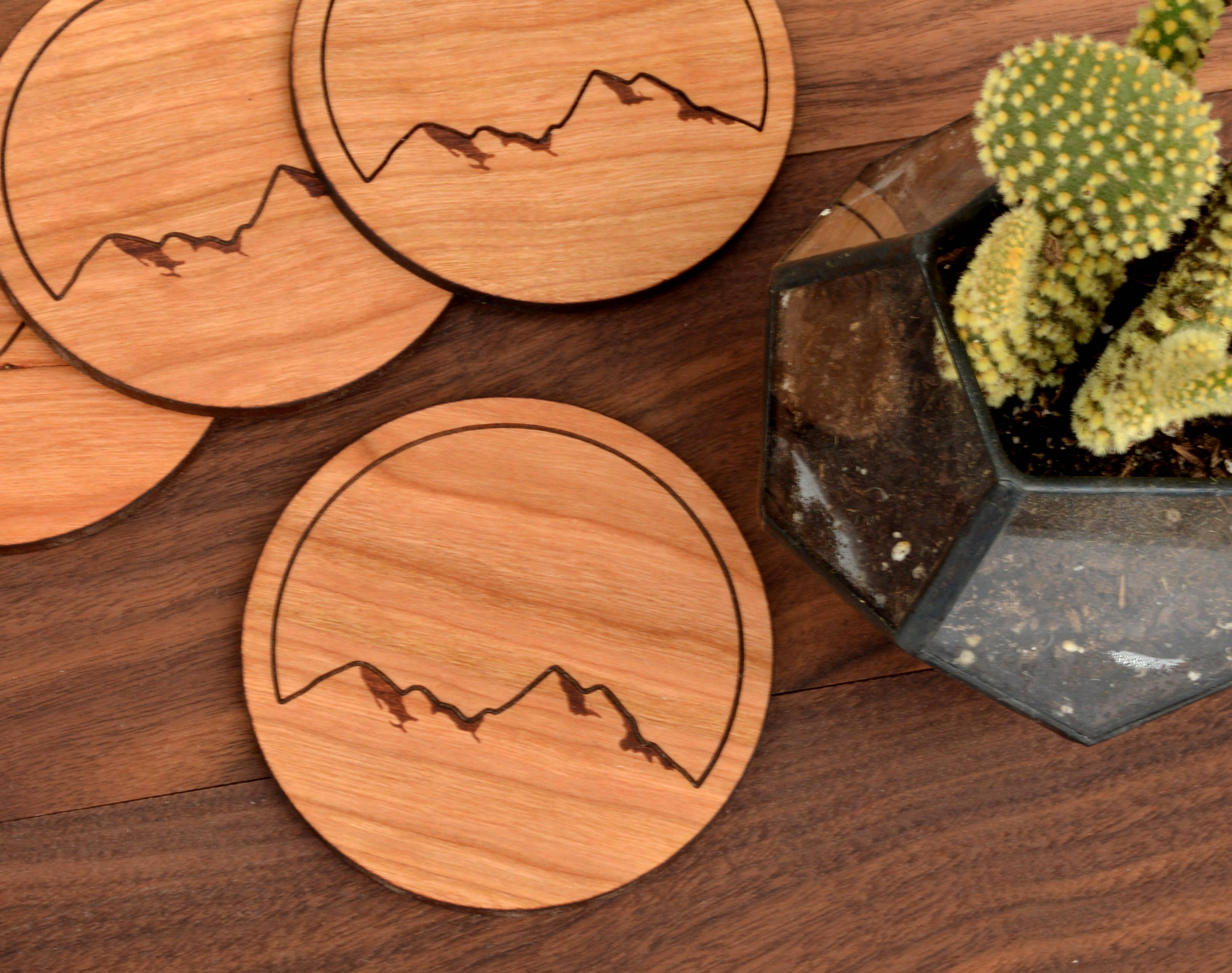 Autumn Woods Collective - Wholesale Coasters - Wooden Coasters | Mountains (Set of 4) *Updated*2