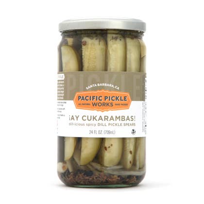 ”Ay Cukarambas! Spicy Garlic Dill Pickles for wholesale by Pacific Pickle Works