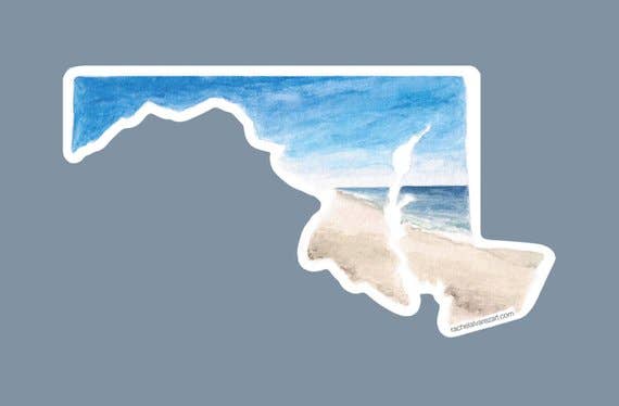 Rachel Alvarez Art - Wholesale Sticker - Ocean City Maryland Car Decal - Large0