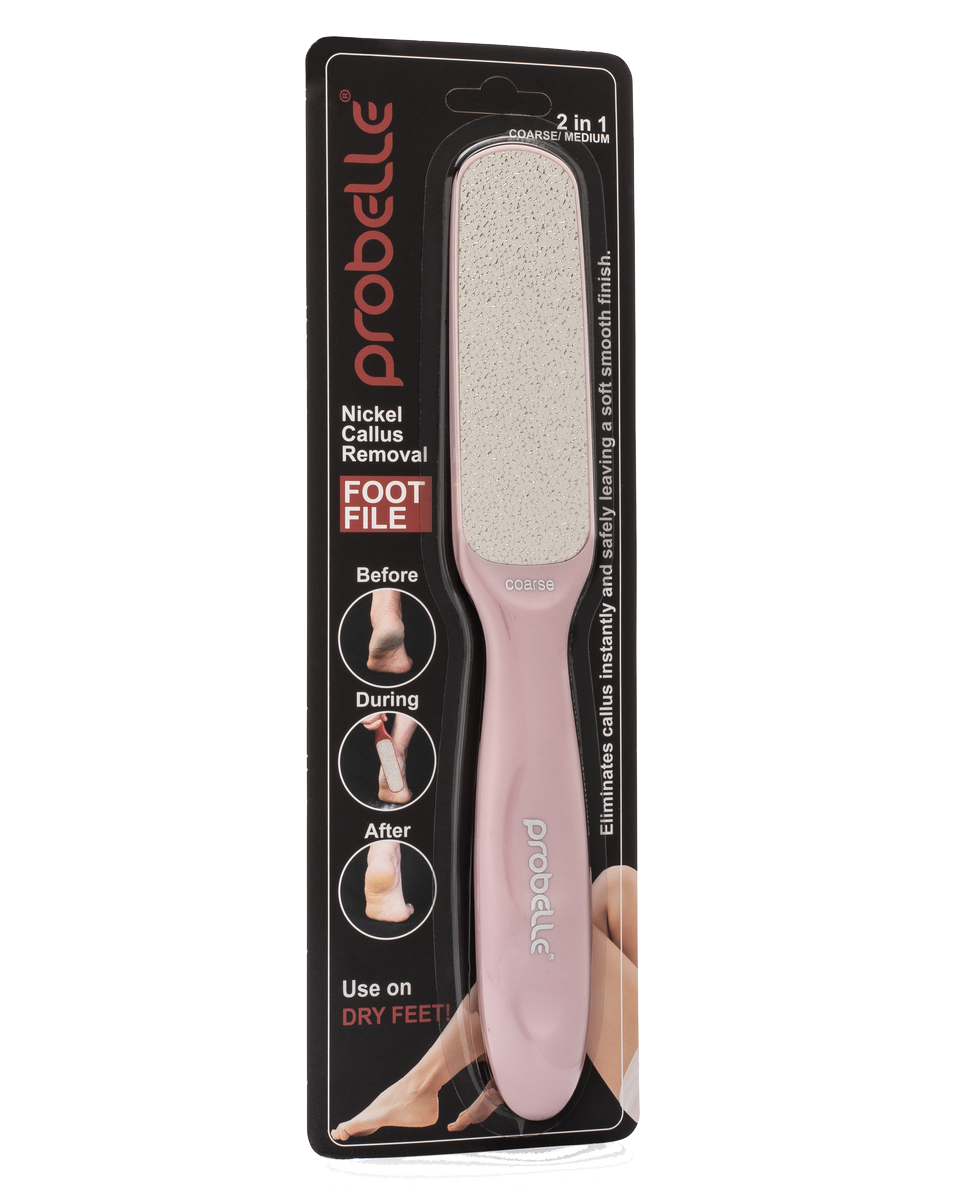 Probelle Nickel Foot File, Foot Scrubber, Red 