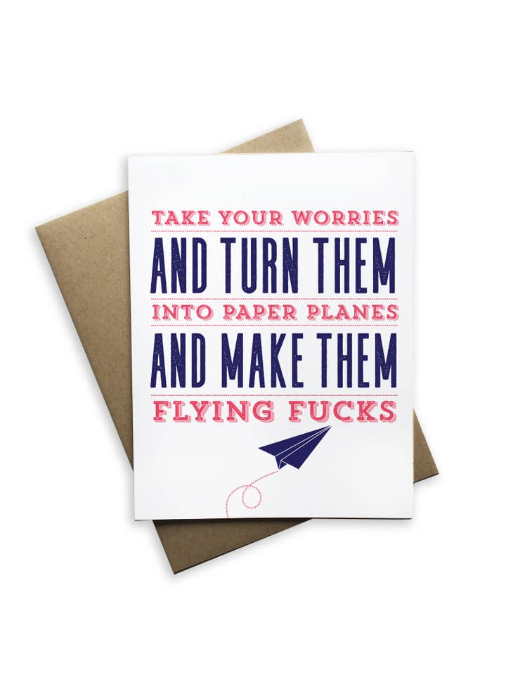 Nimm deine Sorgen und verwandle sie in Papierflieger für den Großhandel von Tiramisu Paperie