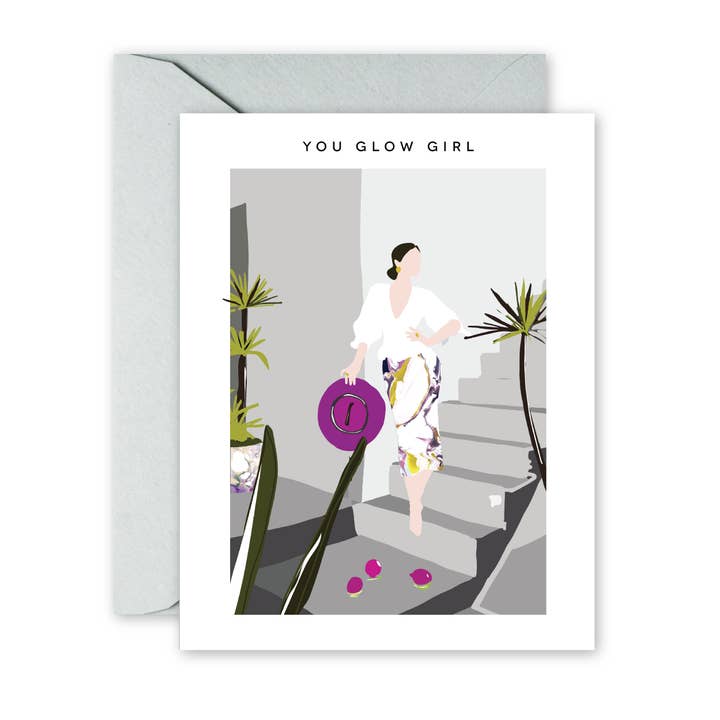 Carte de vœux GLOW GIRL pour la vente par pixelimpress