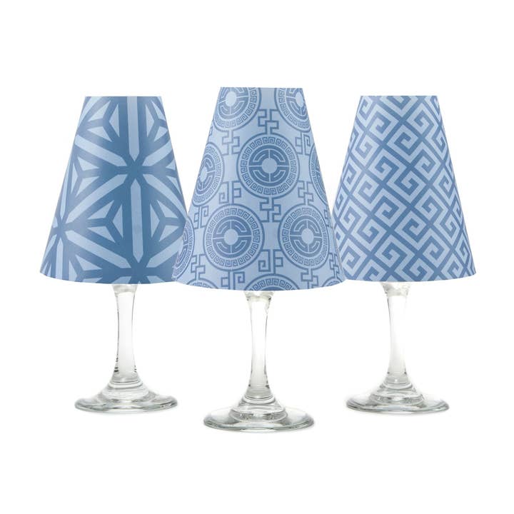 Abat-jour en verre à vin bleu pour la vente par di Potter