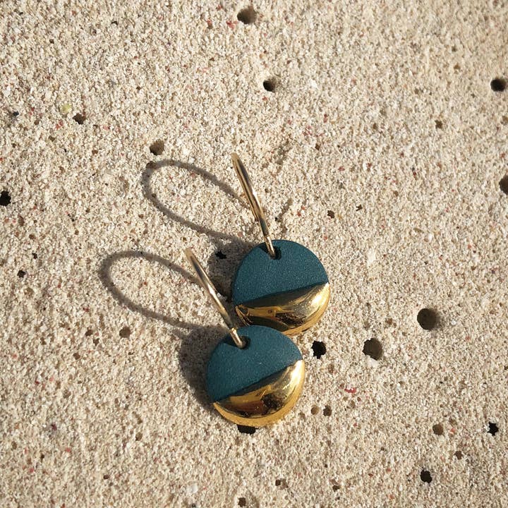 Mier Luo - Wholesale Dangle Earrings - Gold Dipped Flat Circle Earrings2