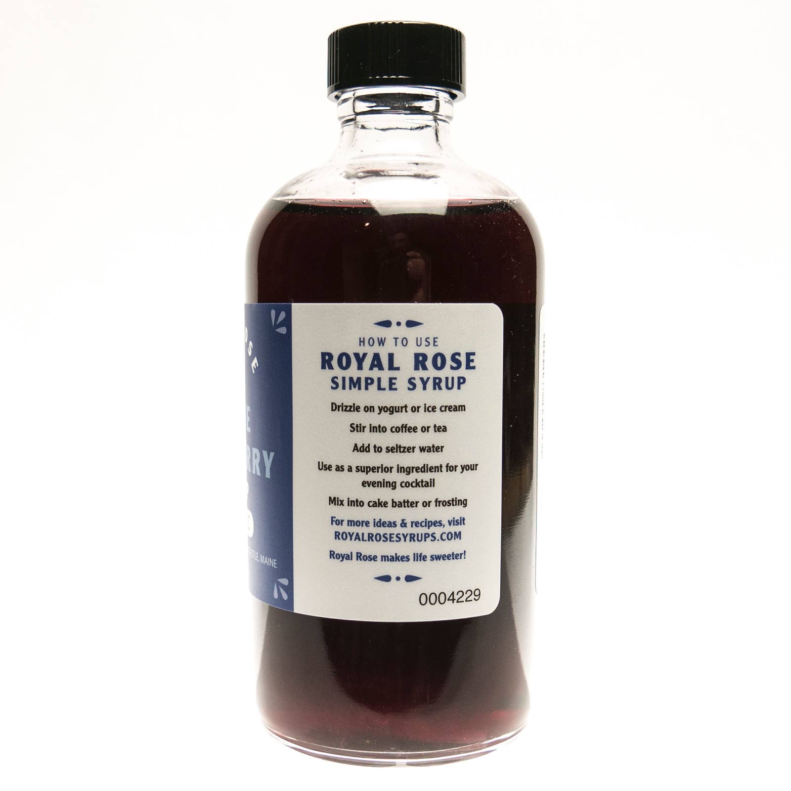 Royal Rose Syrups - Wholesale Cocktail Mix/Syrup - Blueberry Organic Simple Syrup 8oz1