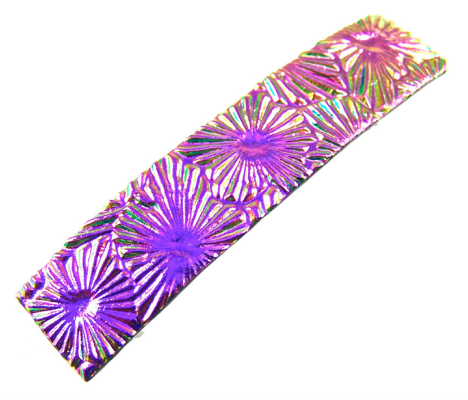 Glass Town USA - Wholesale Barrette - Women's - Barrettes Dichroic Glass Florentine Medium Size3