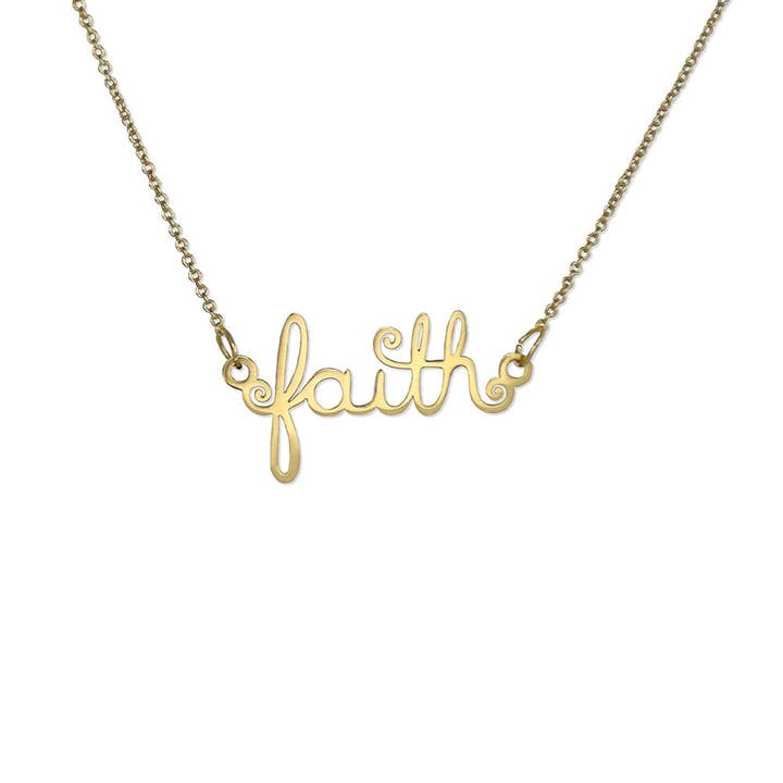 Faith Script Necklace for wholesale by Lifebeats Gifts