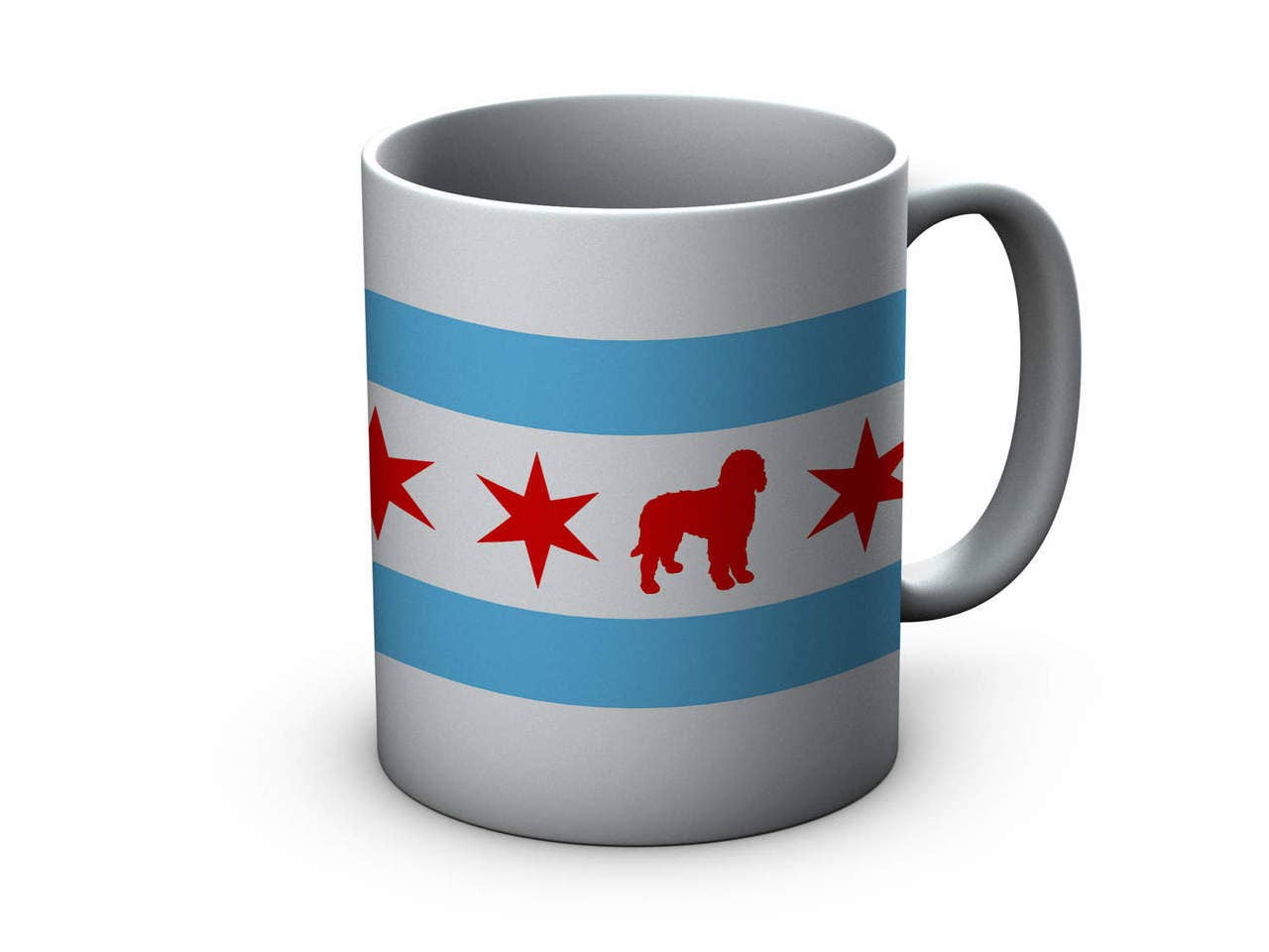 Sophisticated Pup - Wholesale Coffee Mug - Chicago Flag Doodle Ceramic Mug 15 oz0