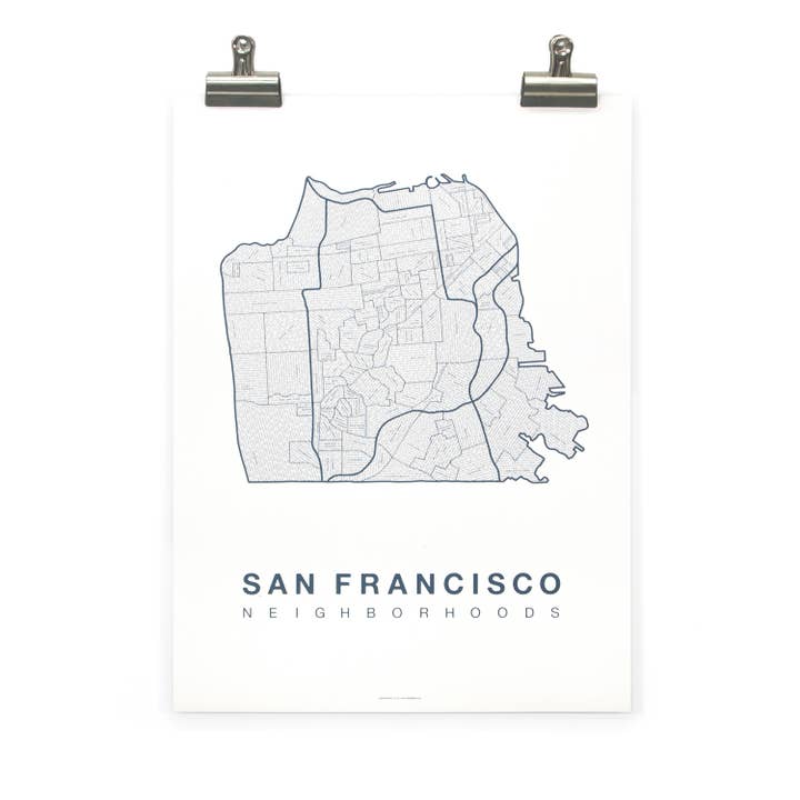 Native Maps - Wholesale Poster - San Francisco, CA Neighborhood City Map Poster2