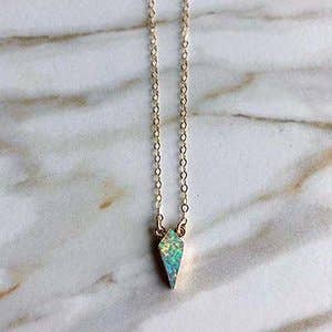 Opal Narrow Necklace for wholesale by Leslie Francesca Designs