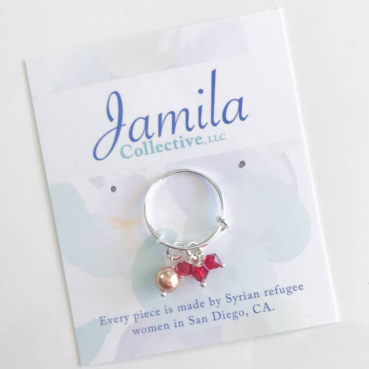 Lemar Justerbar Ring - Scarlet/Rose for engroshandel hos Jamila Collective, LLC