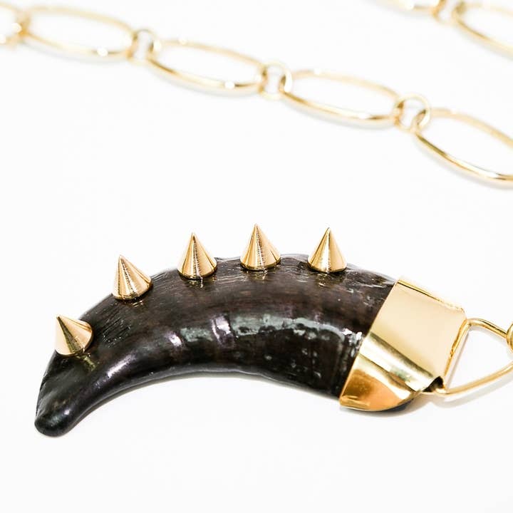 Bisjoux – Engroshandel Halskæde med vedhæng – Messing antler Horn store kæde link vedhæng halskæde3