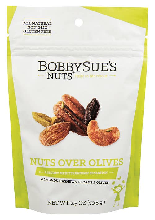BobbySue's Nuts - Wholesale Nuts - Nuts Over Olives Nuts 3.5oz Bag2