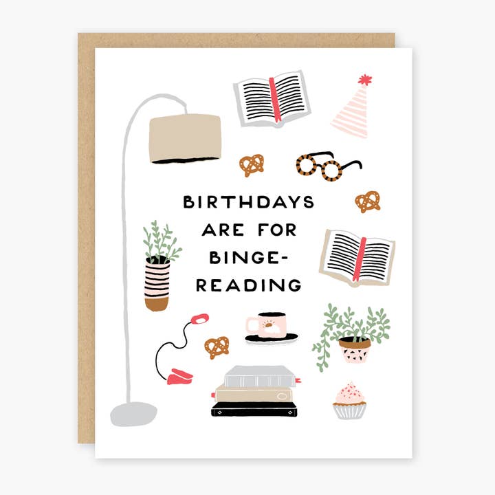 Birthday Binge-Reading Card for wholesale by Party of One
