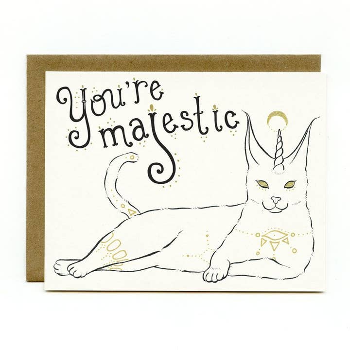 Caracal Cat Love and Friendship Card for wholesale by Bee's Knees Industries