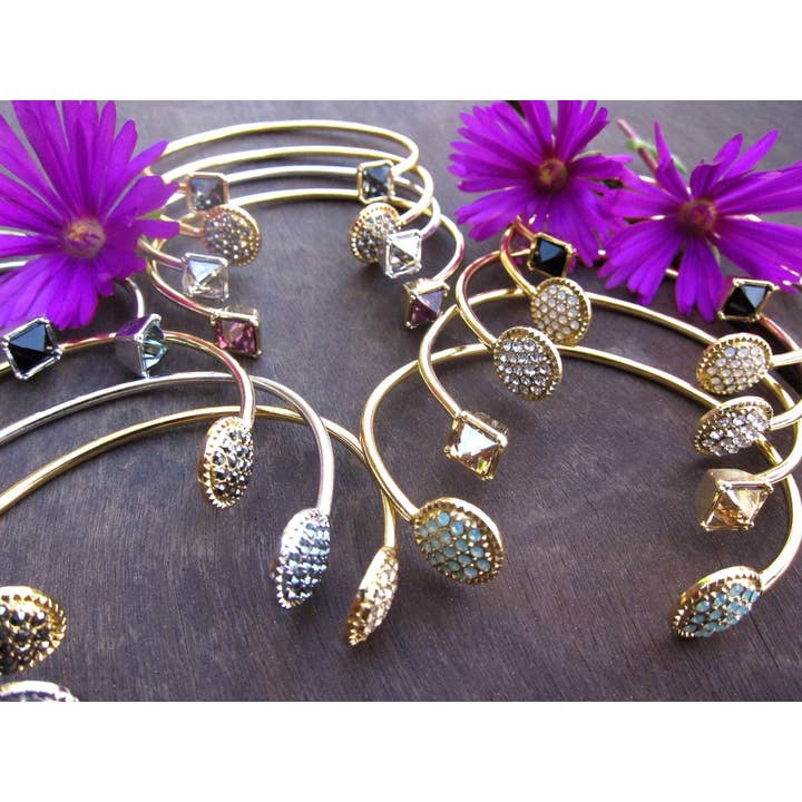 Pulsera Riley de Alambre Swarovski para venta al por mayor de Jessica Elliot Jewelry