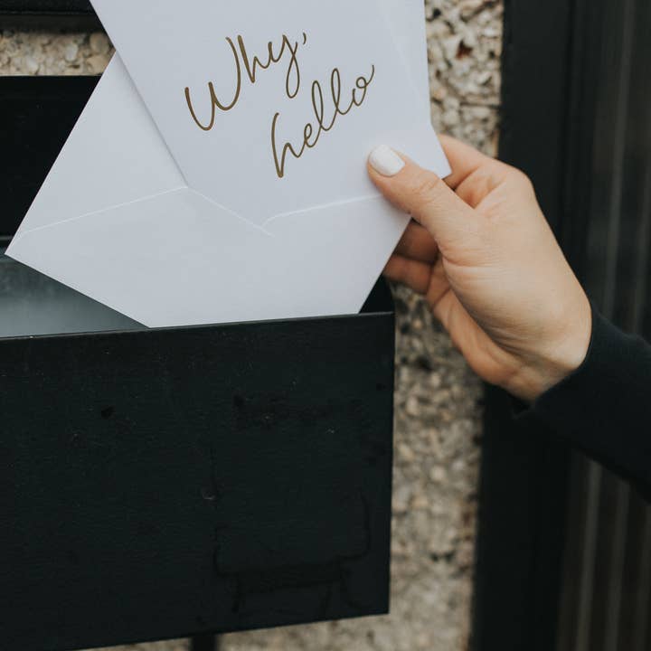 Wrinkle & Crease Paper Products - Wholesale Everyday Greeting Card - Why Hello - Greeting Card1