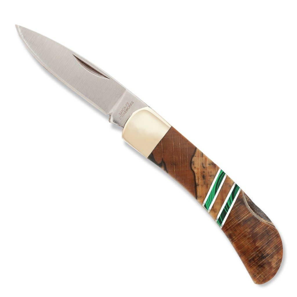 Santa Fe Stoneworks - Wholesale Pocket Knife/Holder - Spalted Beech 3" Lockback Knife - Single2