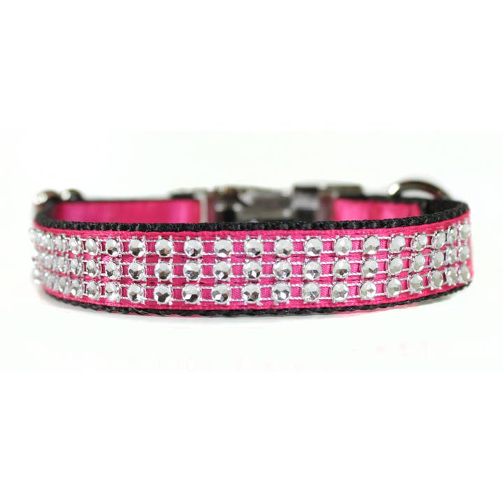 Pink Satin Bling Collar for wholesale by Sophisticated Pup