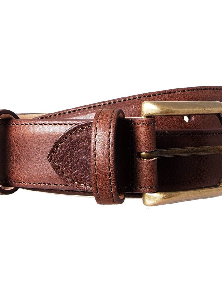 72 SMALLDIVE Antiquated Leather Belt Burnished Brass Buckle for wholesale by 72 Smalldive