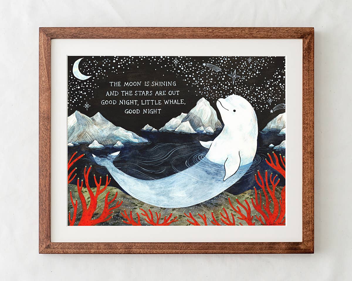 Wildship Studio - Wholesale Art Print - Kids & Baby - Baby Beluga Whale Art Print1