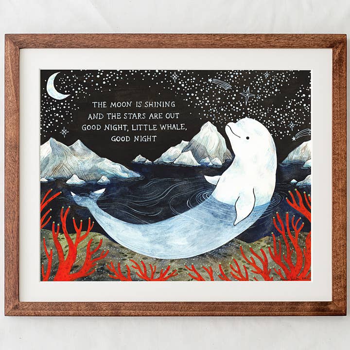 Wildship Studio - Wholesale Art Print - Kids & Baby - Baby Beluga Whale Art Print1