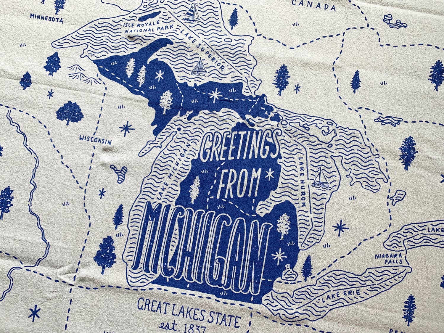 Noteworthy Paper & Press - Wholesale Tea Towel - Michigan Tea Towel2