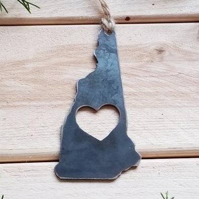 New Hampshire State Christmas Keepsake Metal Ornament for wholesale by BE Creations & Designs, Inc.