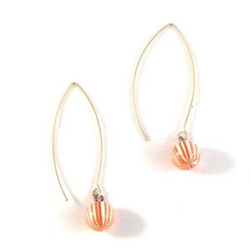 Brincos de gota laranja doce listra por atacado de Leetie Lovendale