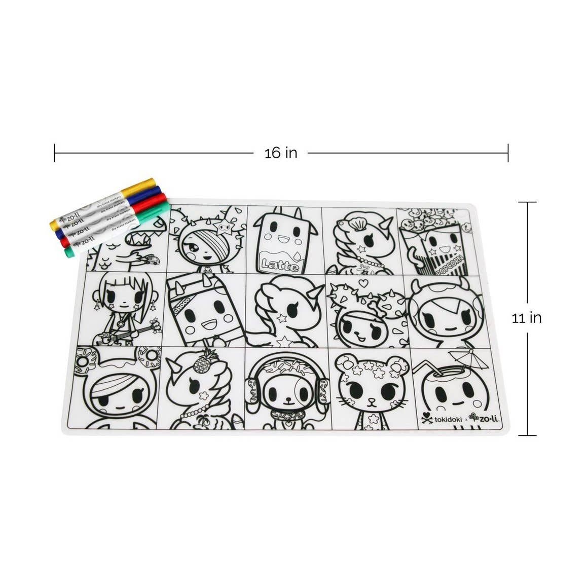 ZoLi - Wholesale Coloring Mat - Kids & Baby - Character Squares Tokimatties Coloring Placemat1