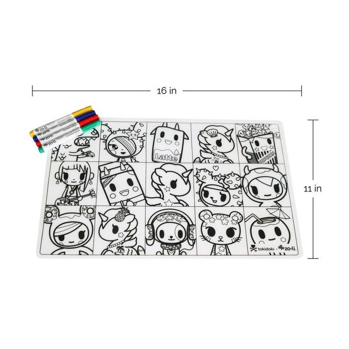 ZoLi - Wholesale Coloring Mat - Kids & Baby - Character Squares Tokimatties Coloring Placemat1